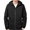 Men S Casual Hooded Jacket Long Sleeve Solid Color Multi Pocket