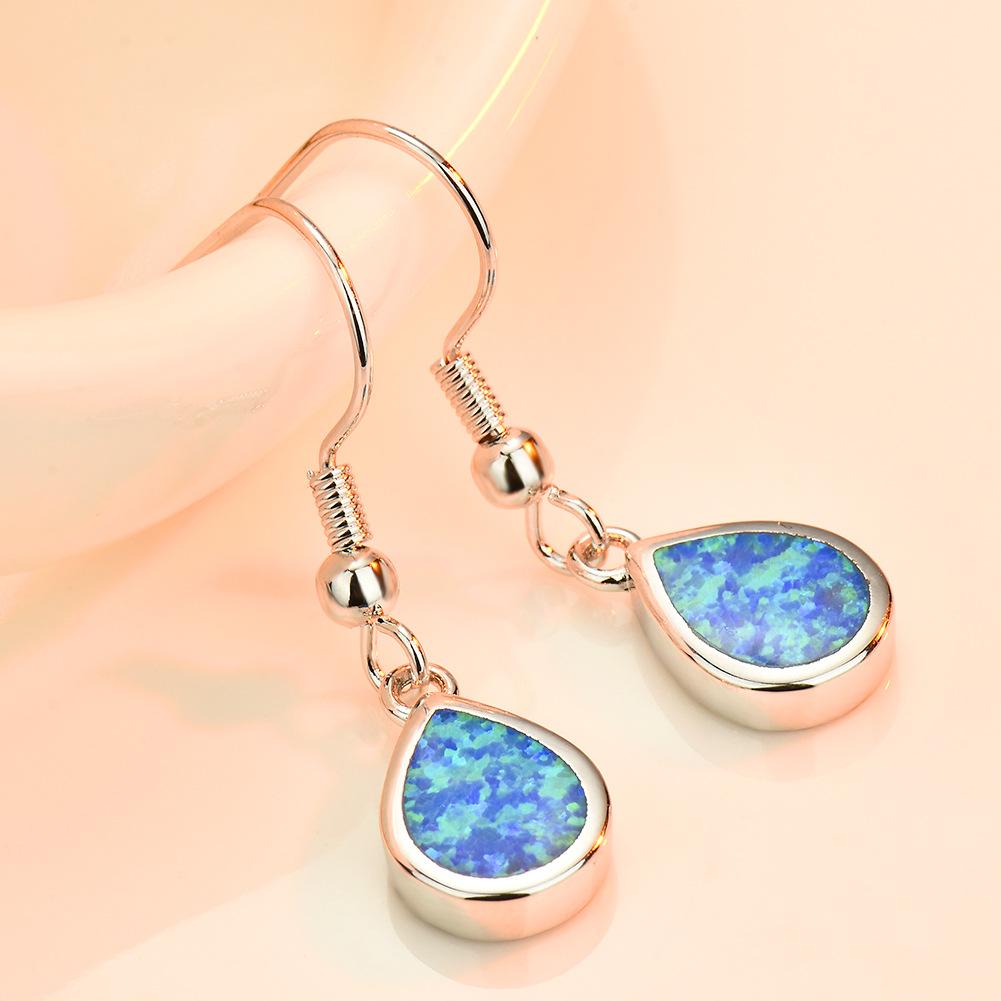 European and American Fashion Blue Imported Australian Treasure Waterdrop Earrings