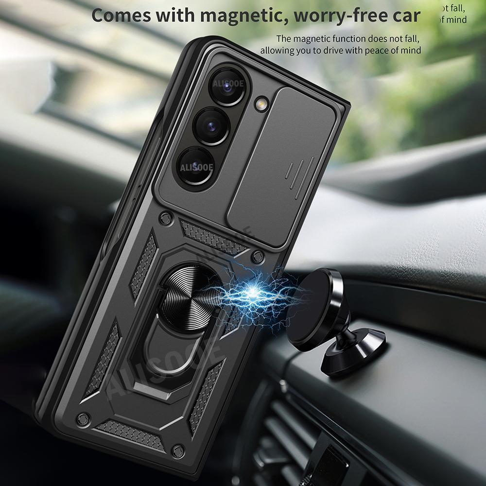 Чехол-подставка с кольцом для Samsung Galaxy Z Fold 6 5 4, защитный противоударный чехол-держатель для Samsung Z Fold 4 5 6 5G Capa