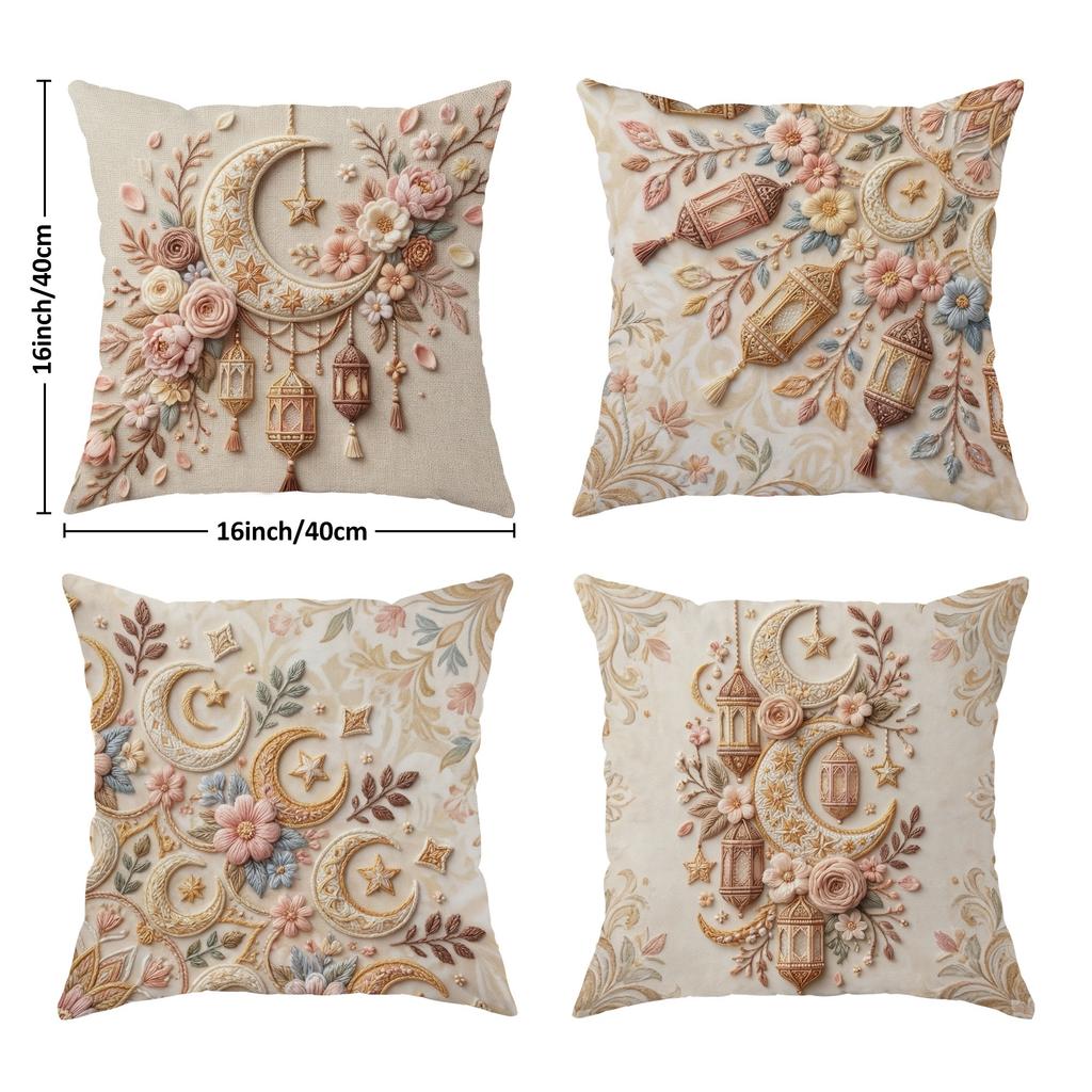 Vikama Ramadan Bohemian Moon And Star Decorative Pillowcase For Living Room And Bedroom Bedding