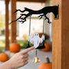 Acrylic Halloween Ghost Swinging Doorbell Sounding Bat Doorstep Bells Funny Bat Wind Chime  Bar