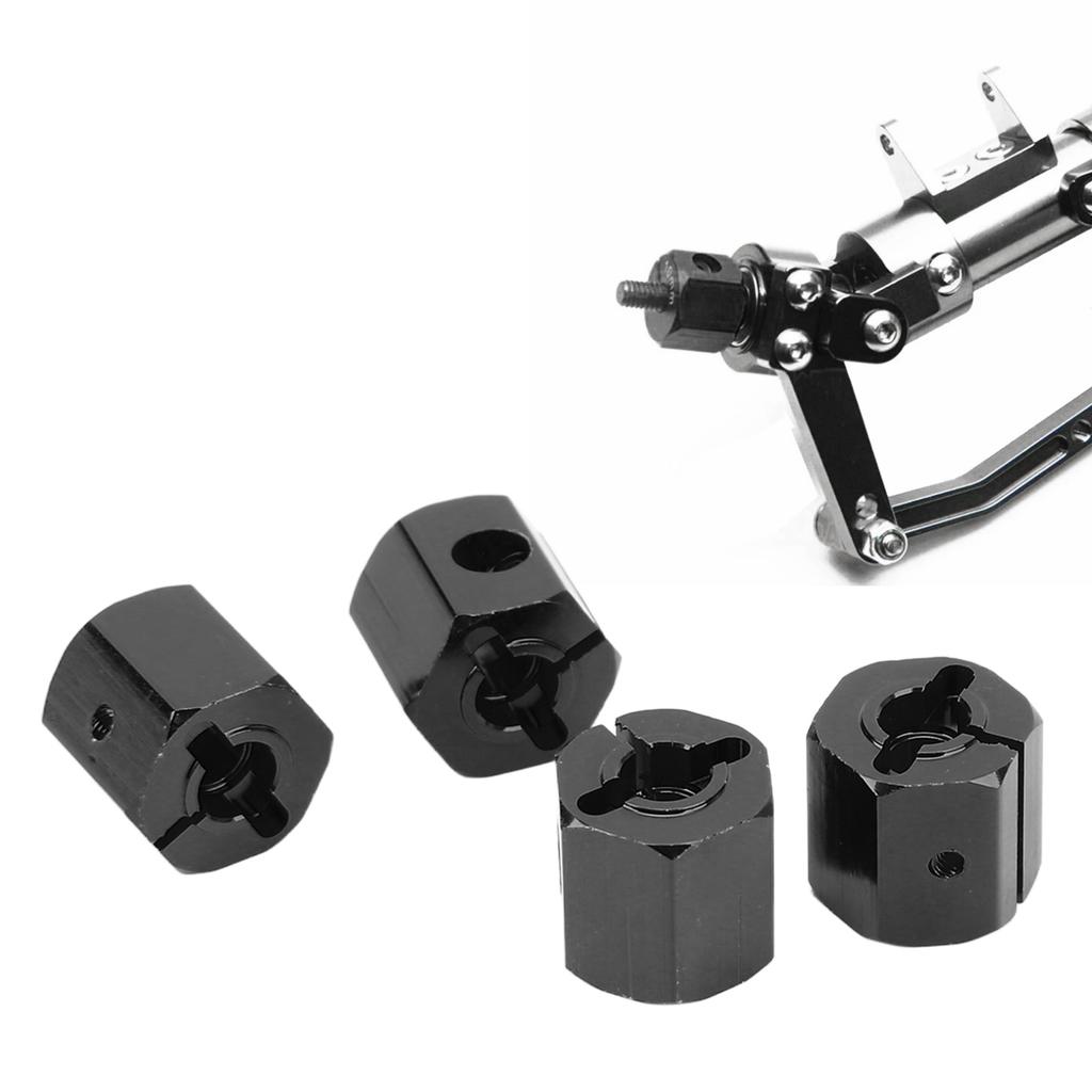 4PCS 12mm Hex Adapter Aluminum Alloy 12mm Wheel Hex Hub Drive Adapters for SCX10 90046 for D90 1Celsius10 RC Car