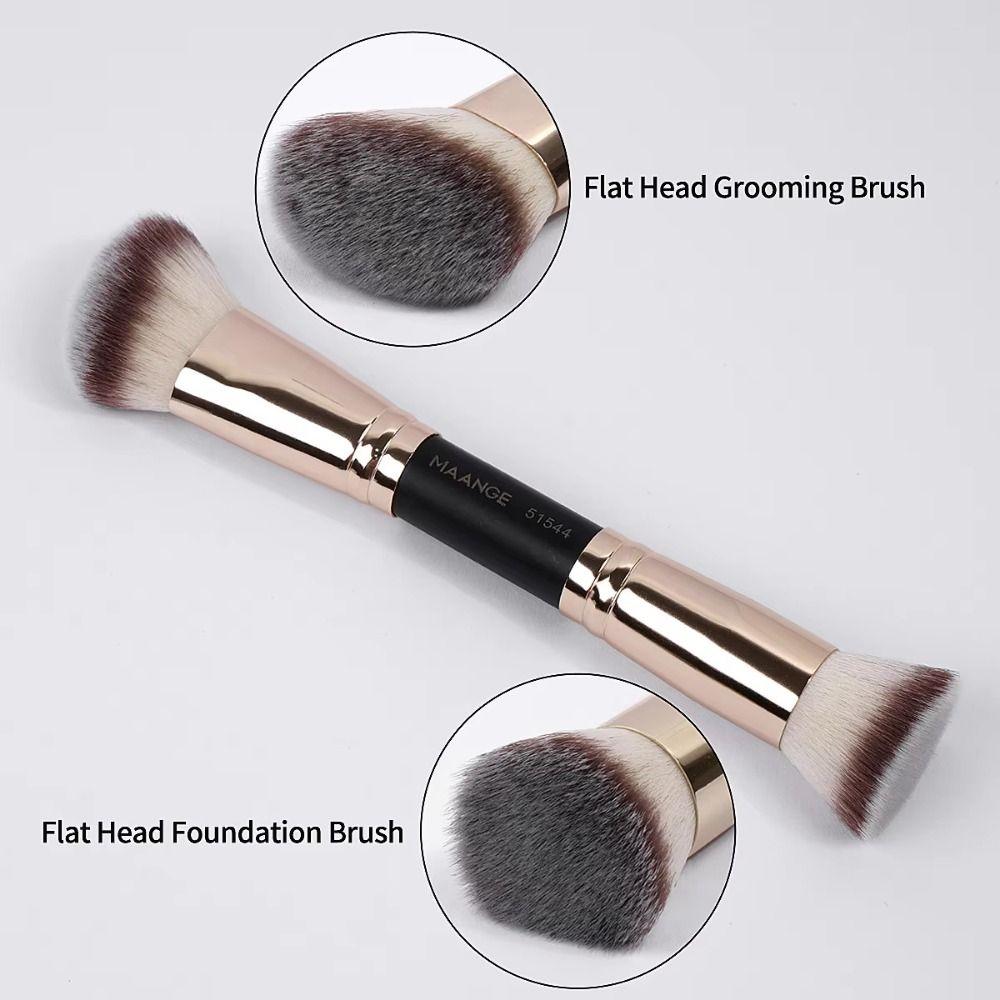 2/4/5Pcs Flat Top Dual-ended Makeup Brushes Soft Bristle Foundation Brush Set  Beginner Makeup