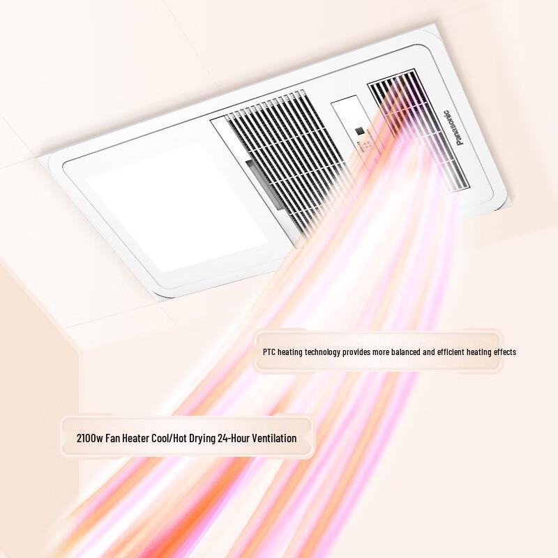 Panasonic Умный встроенный потолочный обогреватель и вентилятор для ванной комнаты со светодиодной подсветкой