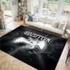 Led Zeppelin Design Crystal Velvet Carpet Cozy Non?Slip Printed Rug For Bedroom Living Room Entrance
