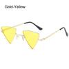 Маленькие солнцезащитные очки хиппи женские мужские треугольная металлическая оправа цветные линзы солнцезащитные очки панк очки для рейв-вечеринки Хэллоуина