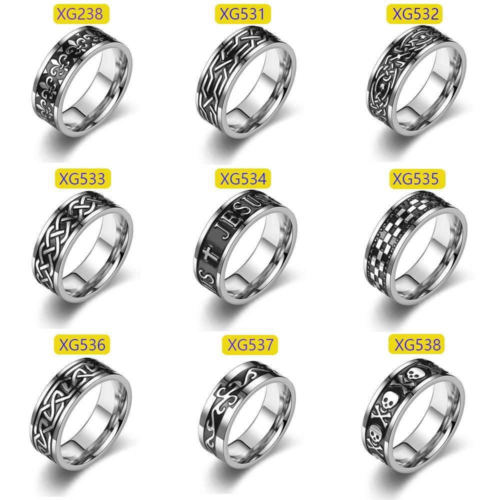 Мужское кольцо из титановой стали - популярные европейские и американские ювелирные изделия из нержавеющей стали