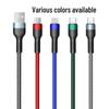 6A Three-in-One Braided Charging Cable for Apple, Android, Type-C - Super Fast Charge