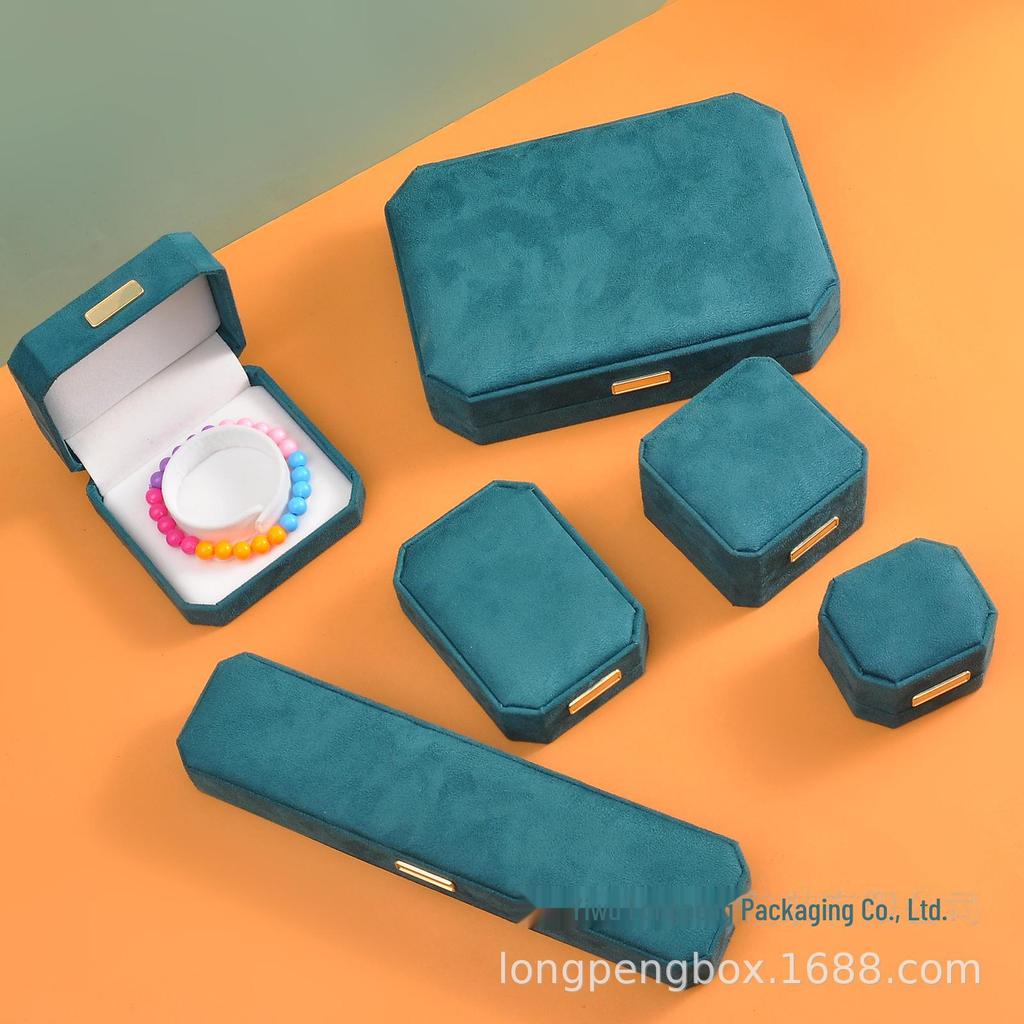 Восьмиугольная фланелевая шкатулка для ожерелья, браслета, кольца и кулона