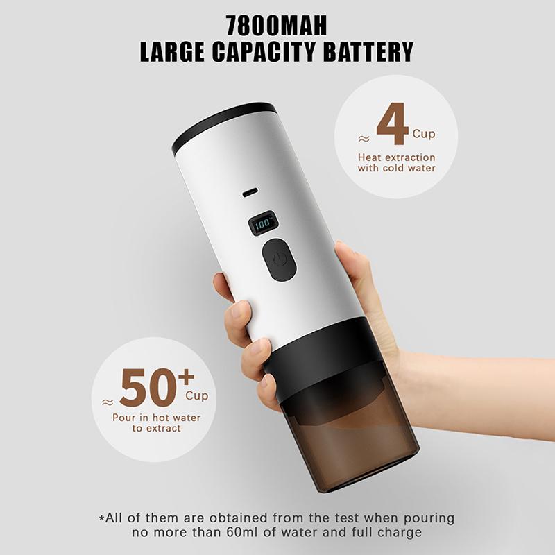 Портативная электрическая кофеварка 3-в-1, капсульная кофемолка, дорожная кофеварка с беспроводным подогревом для автомобиля, дома, кемпинга