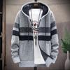 Men's Fall And Winter Casual Sweater Jacket Warm Knit Sweater Hooded Hoodie