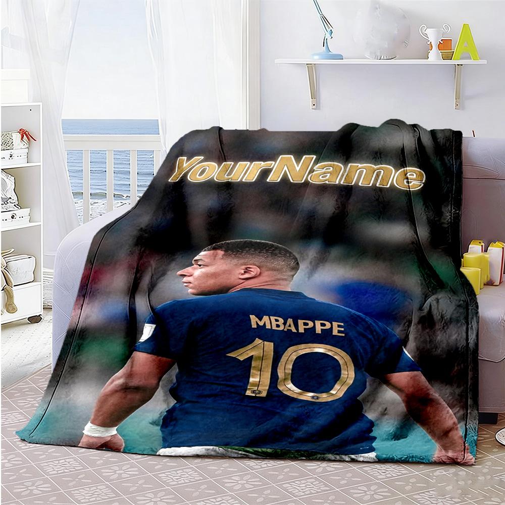 Mbappe 261 Personalized Name Blanket Throw Personalized Blanket Durable Comfort Versatile for Bedding Seaside Nap Bed Four Seasons Multipurpose
