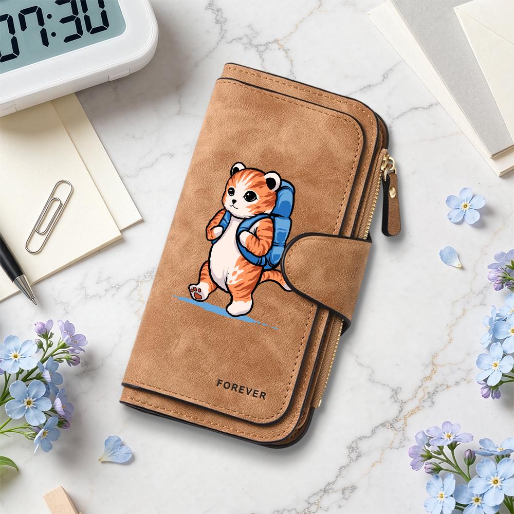 Милый кошелек с тигровым принтом Forever Fashion, многослотовый, портативный, модный, повседневный, держатель для карт