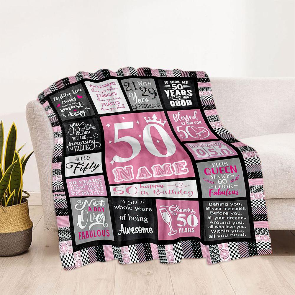 Customized Name Blanket Birthday Comfortable Soft Light Multi-purpose Blanket Suitable As Gifts for Friends Family Birthdays