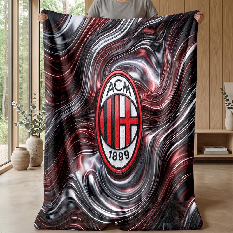AC Milan Theme blanket Soft Flannel Blanket Plush Throw Blanket Cozy Sofa Bed Blanket for Home Decor