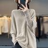Spring Autumn Women Long Sweater Merino Wool Knitted Sweater Fashion Casual Lady O-NeckPullover Loose Women Bat Shirt