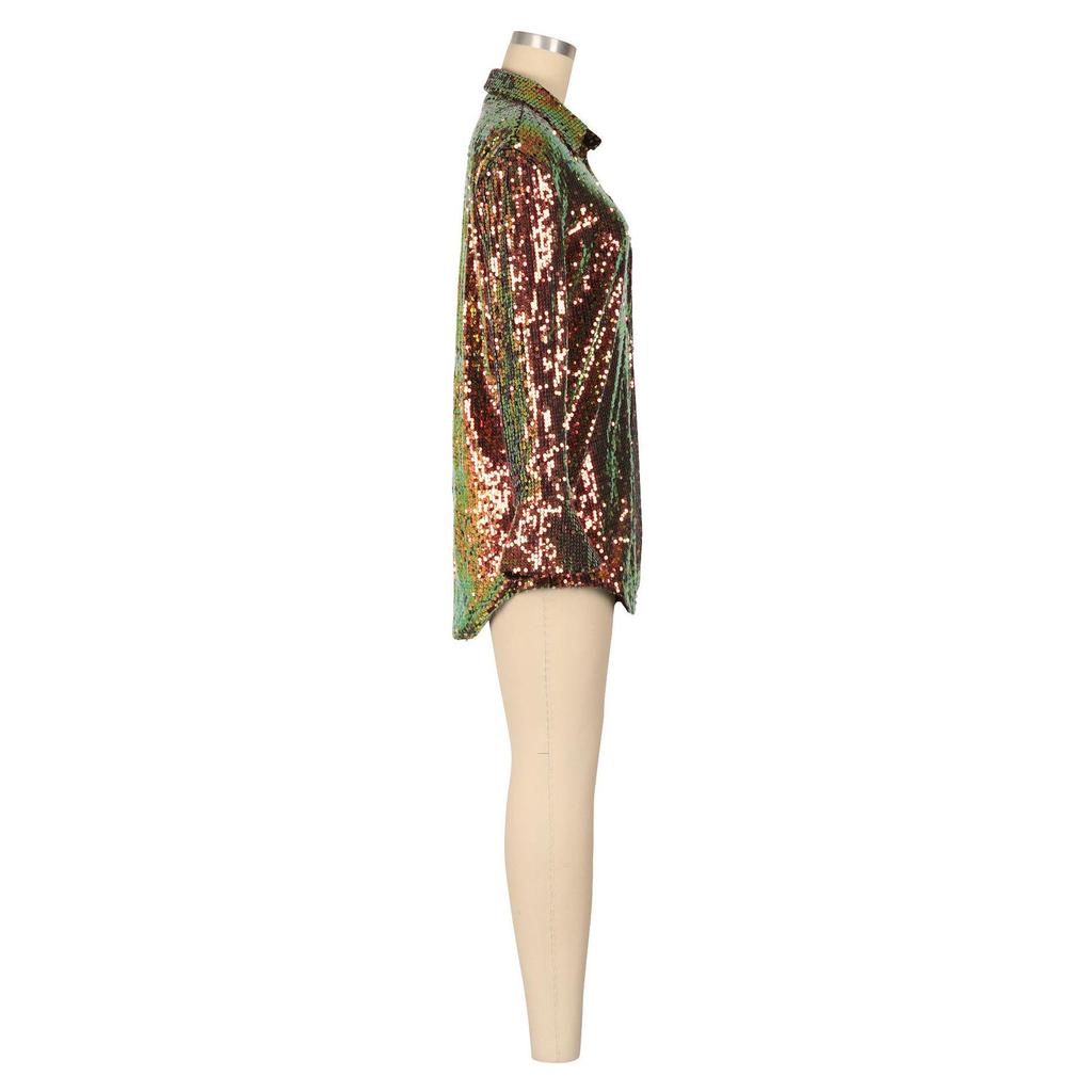Sequin Women's Shirt Jacket - European & American Style, AL293