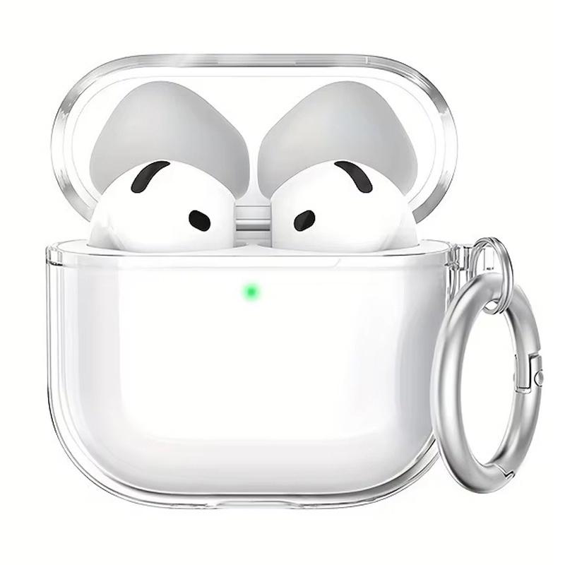 Прозрачный чехол из ТПУ для наушников Apple AirPods 4, противоударный защитный чехол с брелоком для аксессуаров наушников Airpods 4