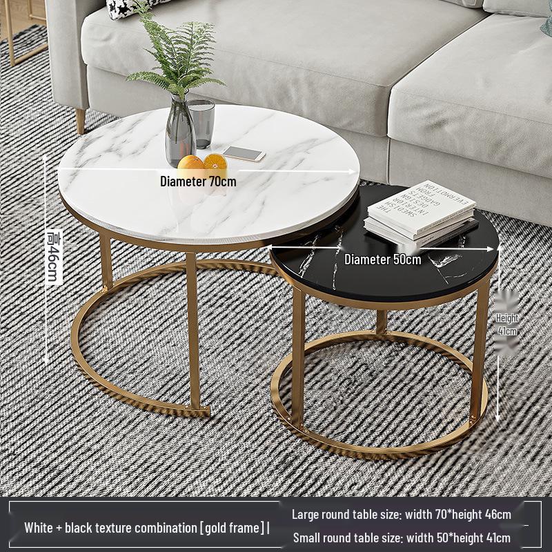 Nordic Minimalist Small Round Coffee Table for Living Room