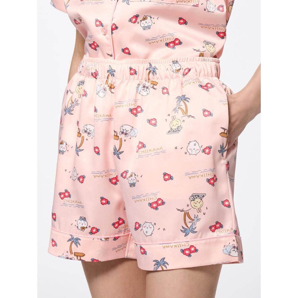 GU by Uniqlo Атласная пижама шорты с коротким рукавом Chiikawa