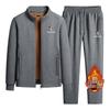 Woodpecker Men's Winter Lambswool Tracksuit Set - Stand Collar, Fleece-Lined, Loose Fit, Two-Piece