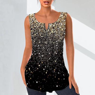 Женская мода рубашки с v-образным вырезом повседневные топы футболка женская жилет с 3D принтом в виде ромба блузка без рукавов больших размеров топы на бретелях