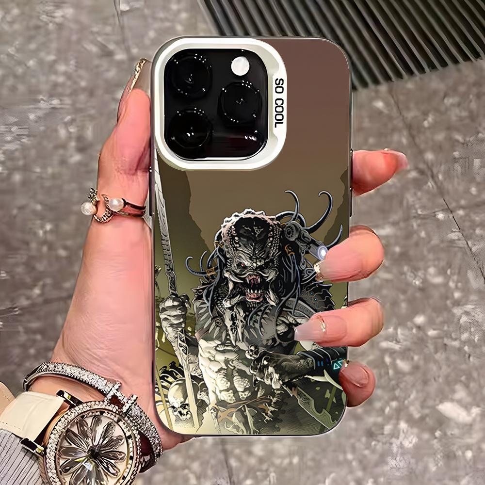 Чехол для телефона Хищник Для iPhone 17 Pro Max 16 Pro Max 15 14 13 11 12 Mini Xs X Xr 7 8 Plus Se Цвет Серебристый Чехол