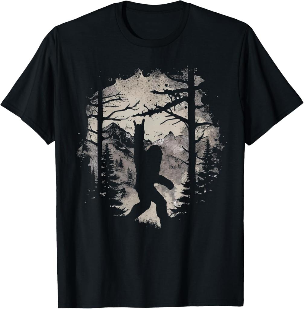 Retro Tshirt with A Rock and Roll Bigfoot Design Perfect for Summer and Lovers of Rock Music and Mountain and Tree MotifsY2K
