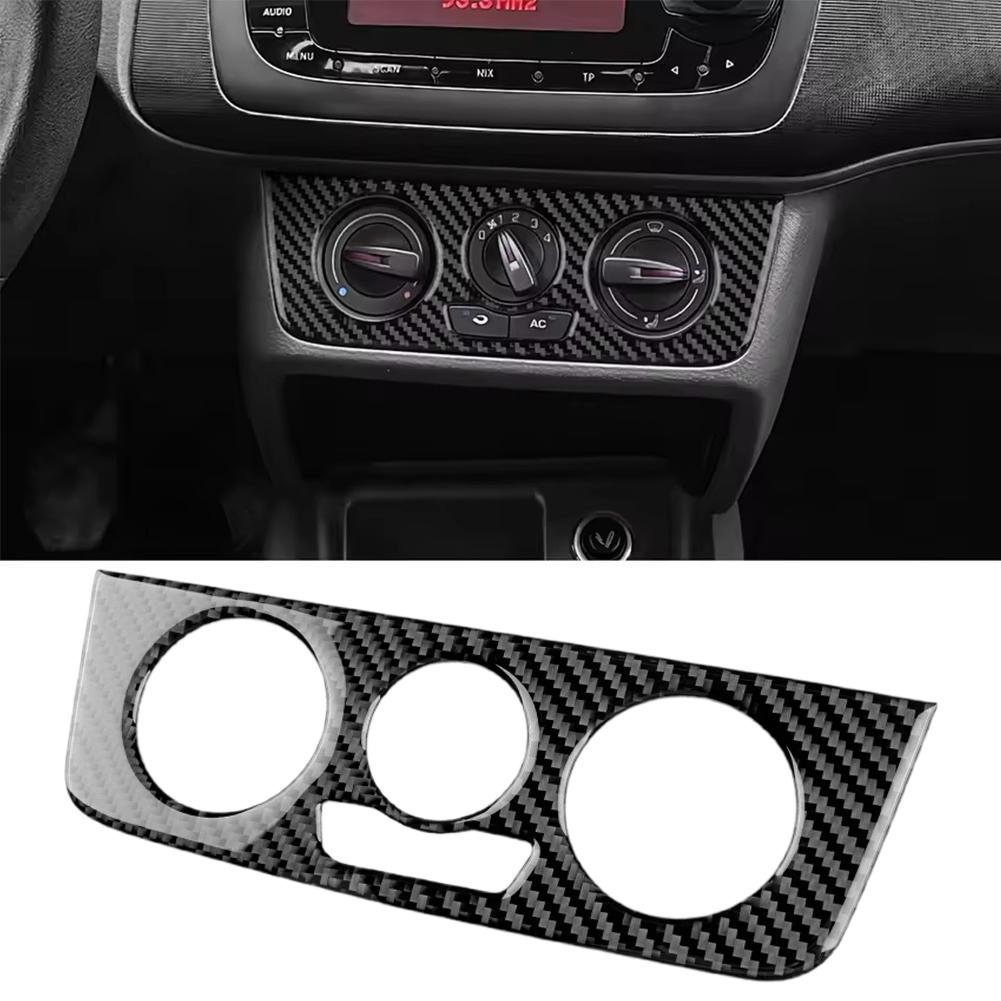 Для Seat Ibiza 6j 2009 2010 2011 2012 2013 2014 Настоящая Мягкая Наклейка из Углеродного Волокна LHD RHD Панель Рамки Центральной Консоли Автомобиля AC Отделка