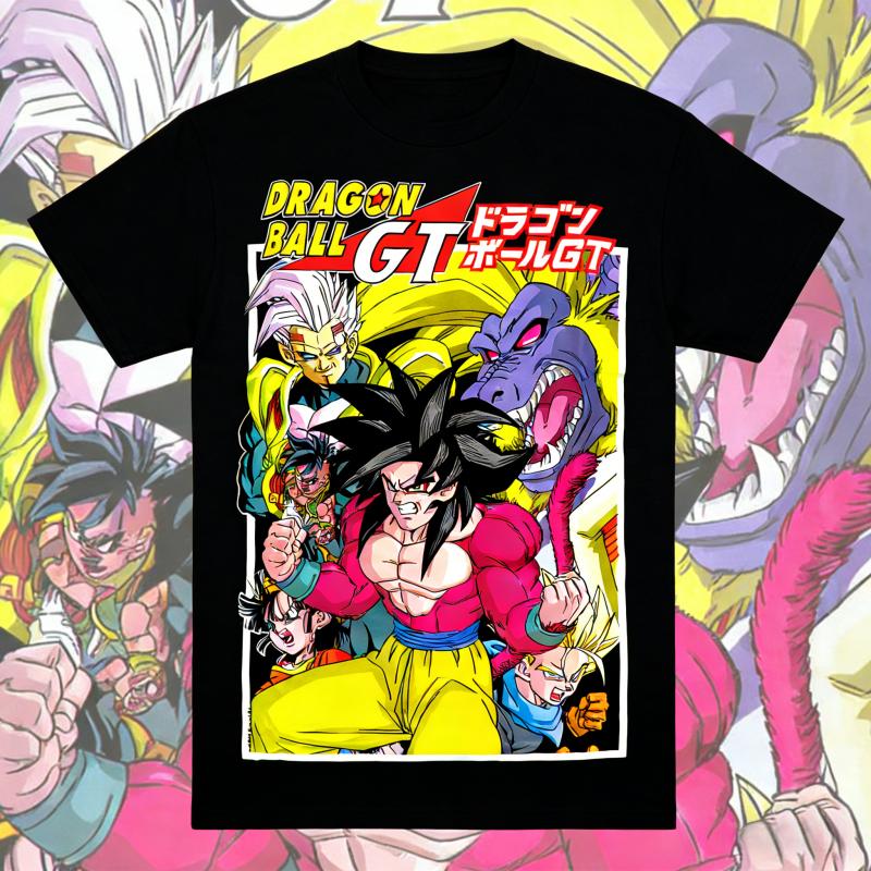 2026 Summer Dragon Ball GT Retro High Quality Pure Cotton Oversized Casual Super Saiyan 4 Print Unisex Tee for Men Women Kids