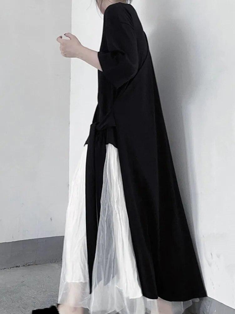 Xitao Нерегулярные длинные футболки, индивидуальный модный бандажный женский повседневный топ HQQ0926