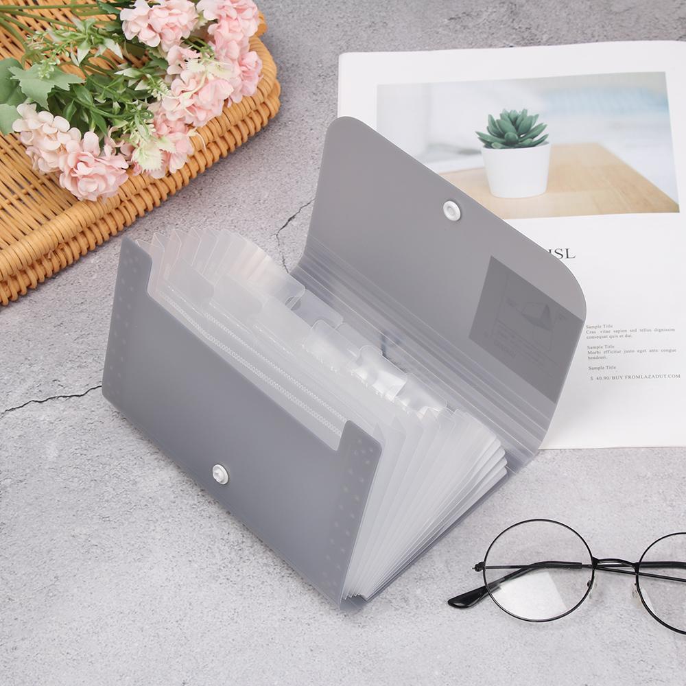 A6 Office Supplies File Case Plastic 12 Pockets File Folder Document Bag Paper Organizer