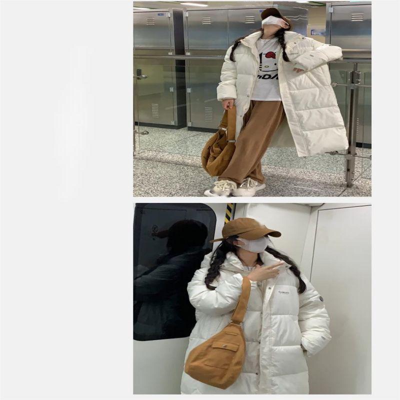 Женская пуховая хлопковая куртка средней длины, свободная зимняя хлопковая куртка большого размера