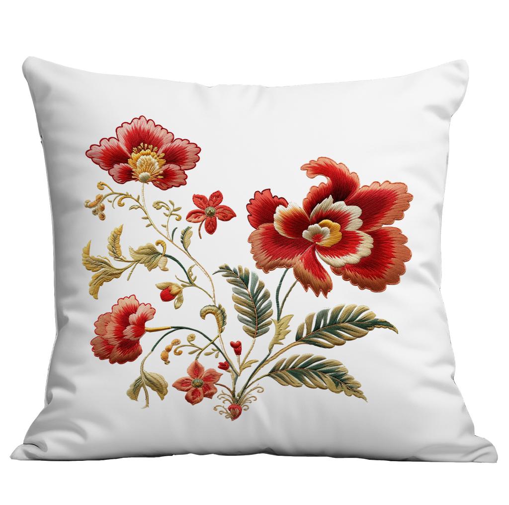 Весенняя и Летняя Наволочка с Имитацией Вышивки Цветы Домашняя Диванная Гостиная Наволочка Новый Стиль Наволочка