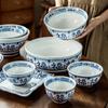 Ретро Китайский Набор Посуды для Риса Волна Миска Керамический Набор Мисок Бытовая Овощная Миска Миска для Риса Круглая Тарелка