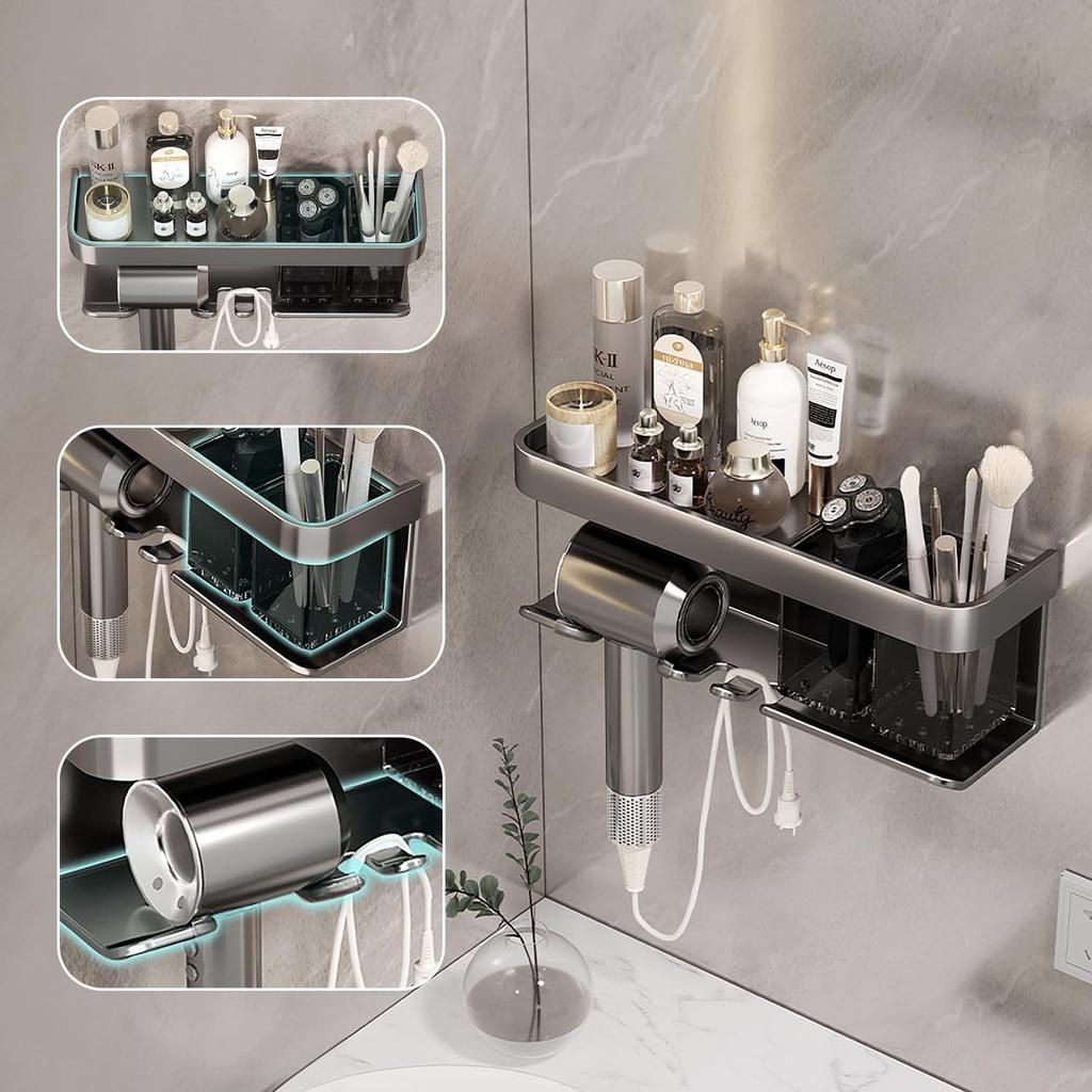 Hair Dryer Holder Wall Dryer Cradle Straightener Stand Hairdryer Organizer Box Toilet Blower Holder Shelf Bathroom Accessories