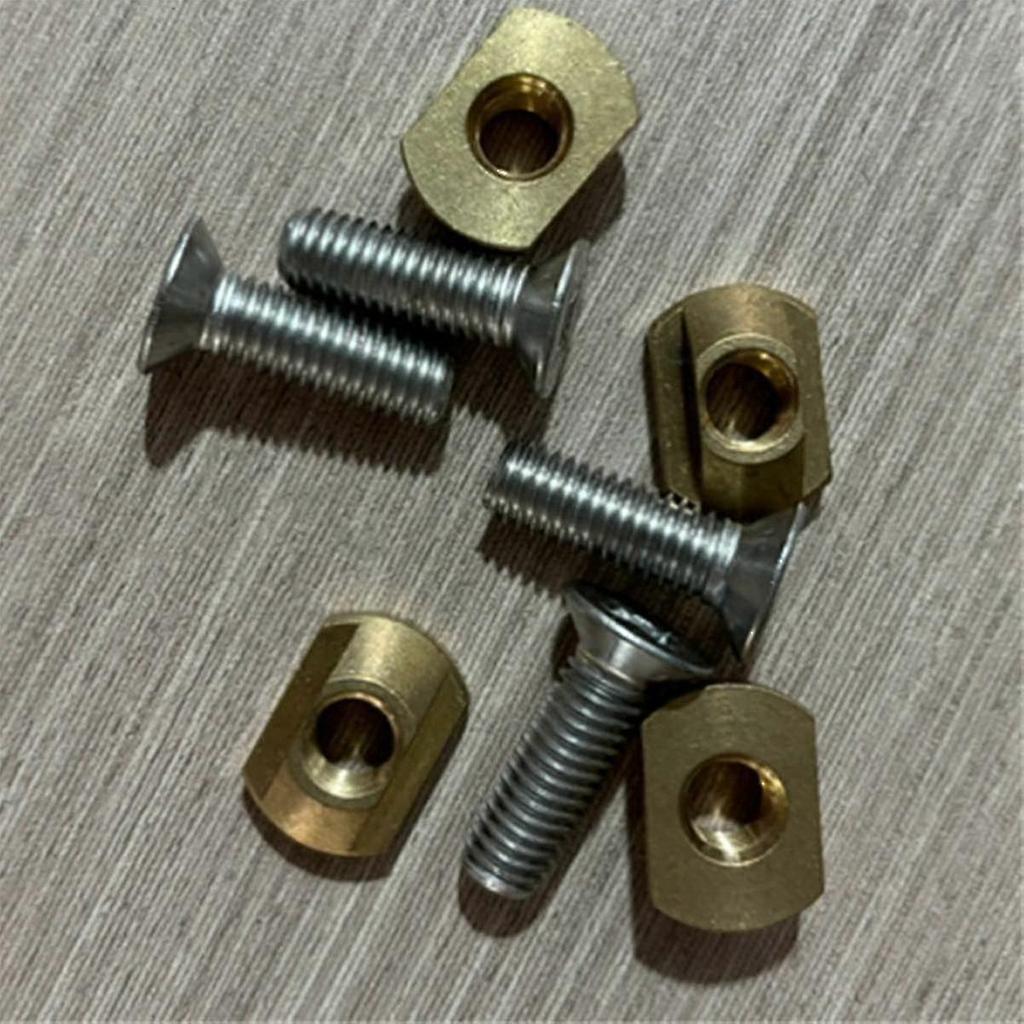 4Pcs M8 Hydrofoil Mounting Brass T-Nuts for Surfing All Hydrofoil Tracks Outdoors Surfing Accessories Gold