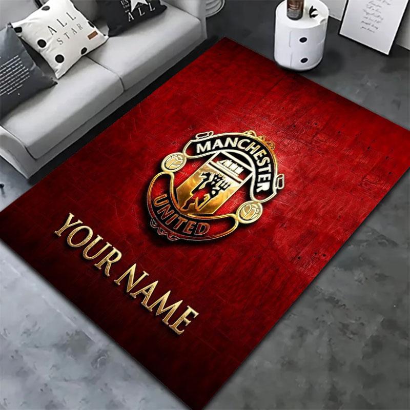 Manchester United F Custom Name Carpet Rug for Living Room Bedroom Home Sofa Decoration,Kids play Non-slip Floor Mat