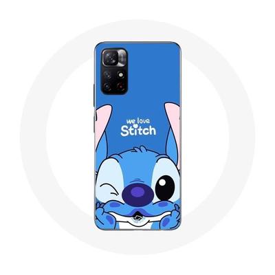 Coque - Xiaomi - Redmi Note 11s 5G - Stitch Mignon - Souple - Blanc/Bleu