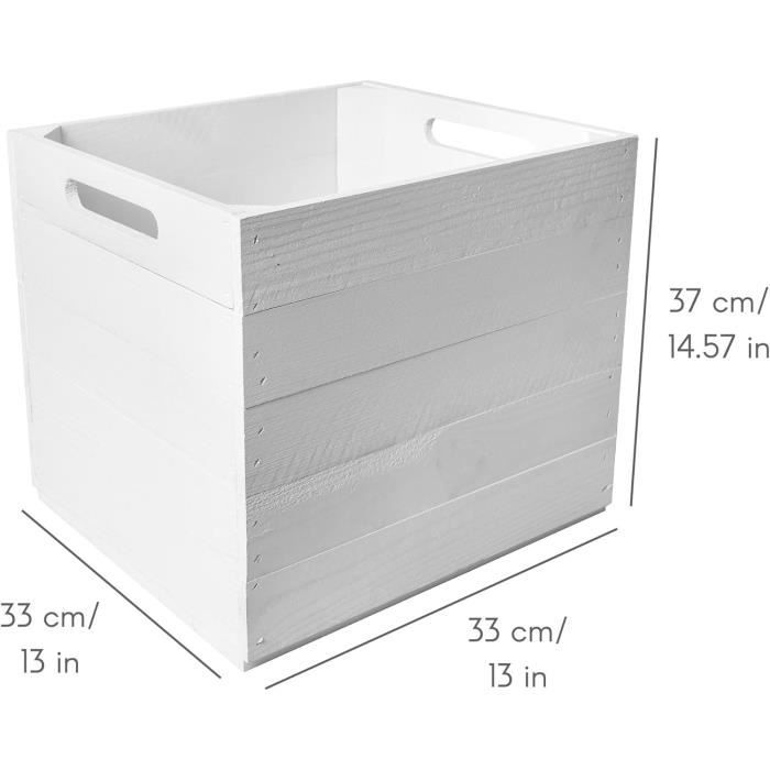 Cube de Rangement en Bois Blanc Compatible Étagères KALLAX et EXPIDIT 33x37x33cm - CREATIVE DECO