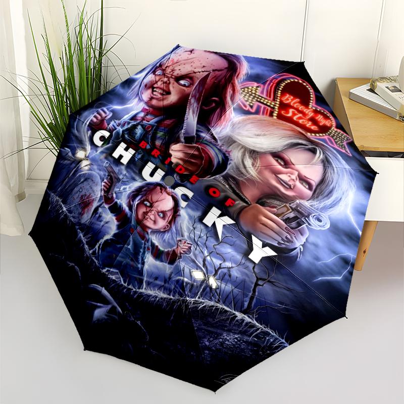 Модный складной зонт Chucky с автоматическим открытием/закрытием. Портативный и складной, идеально подходит для подарка, путешествий и повседневного использования.