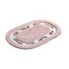 Романтический Пушистый Коврик для Двери с Рисунком Роз Нескользящий Впитывающий Овальный Ковер для Пола Утолщенный Ковер в Пасторальном Стиле для Гостиной