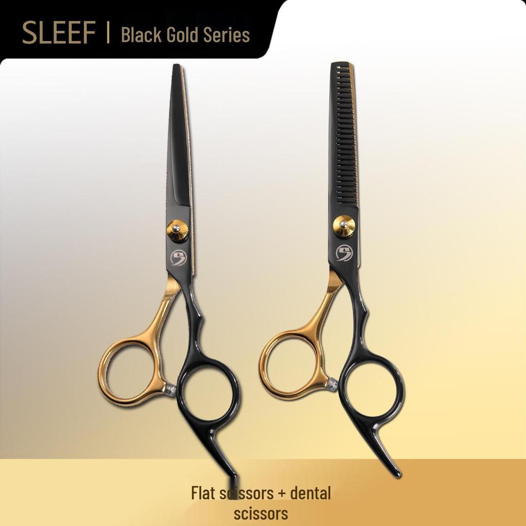 Black Gold Hairdressing Scissors & Thinning Shears for Women's At-Home Haircuts