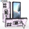 KEYSION Противоударный бронированный чехол для POCO F6 Pro Мягкий силикон+ПК Вертикальная металлическая кольцевая подставка Чехол для телефона для Xiaomi POCO X6 Pro 5G