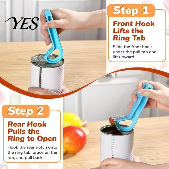 Dual Function Bottle And Jar Opener Can with Magnets, Nail-Friendly Design, Dual-Function Pull Tab Mason Opener, Smooth Opening Openers