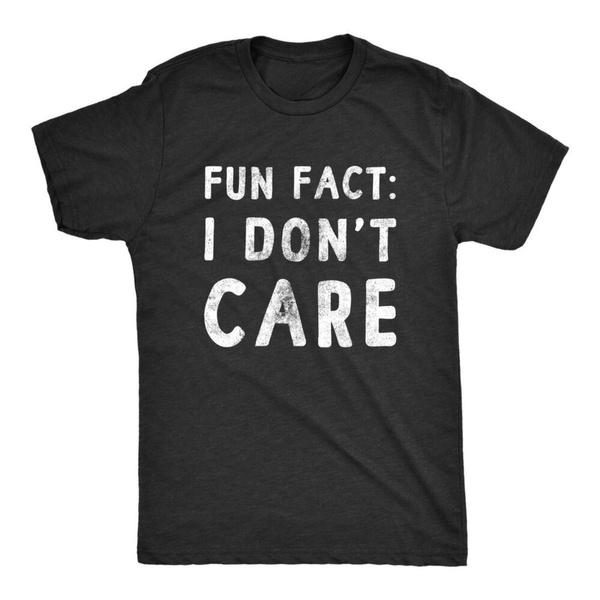 100% Cotton Graphic Tees Mens Fun Fact I Don't Care Funny Sarcastic T-Shirt for Guys