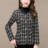 Винтажные однобортные клетчатые куртки с v-образным вырезом, женские весенне-осенние твидовые верхняя одежда больших размеров, корейская мода, повседневное пальто, уличная одежда