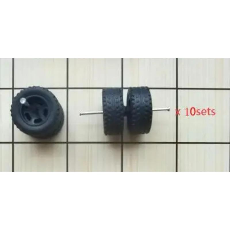 10 комплектов(на 10 машин) 1/64 Пластиковые 14мм Колеса Резиновые Покрышки для 1:64 Модель внедорожника для бездорожья
