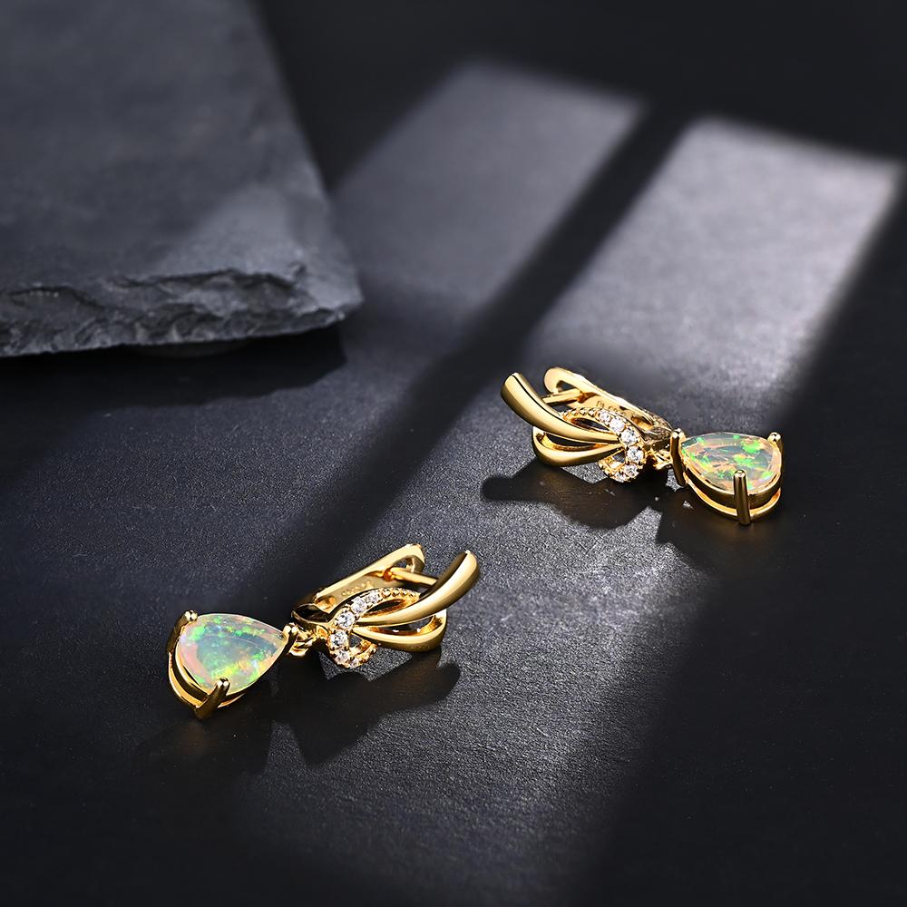 Элегантные дизайнерские серьги-капли Шикарный натуральный опал грушевидной формы 6x9 мм Драгоценный камень Серебро для женщин Юбилей и вечеринок Роскошные ювелирные изделия Подарок