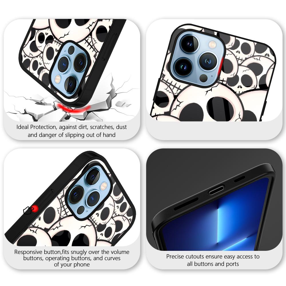 Чехол для телефона с черепом Fundas для Iphone 14 13 11 12 Pro Max Mini Xs Xr X 7 8 6s Plus Se 2022, защитная задняя крышка из закаленного стекла